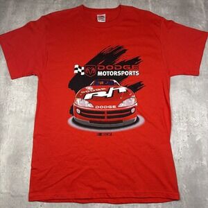 Vintage Dodge Motorsports Nascar Shirt Mens Medium  Red Racing USA 90s 00s Y2K